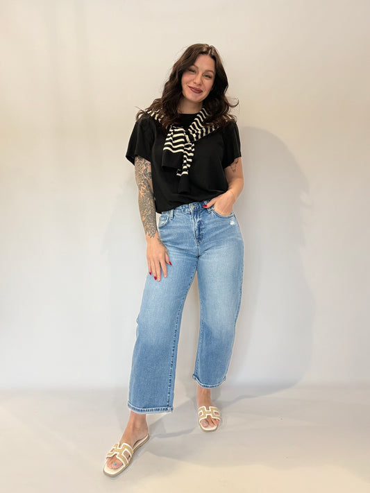 High Rise Baggy Barrel Denim