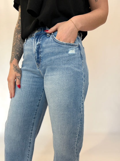 High Rise Baggy Barrel Denim