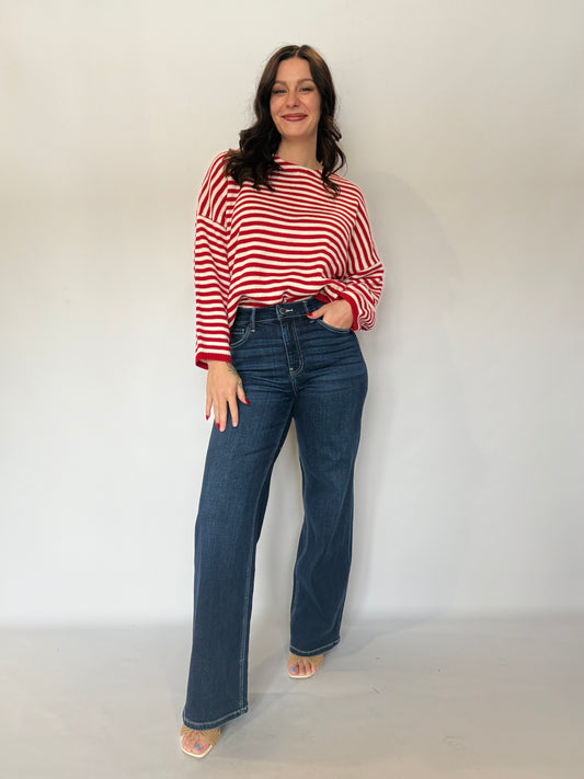 High Rise Long Wide Denim