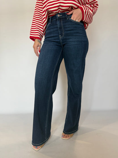 High Rise Long Wide Denim