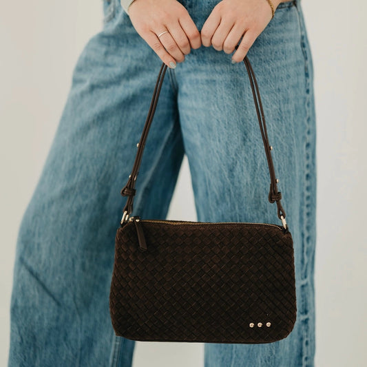 Suede Harper Hobo Shoulder Bag Chocolate