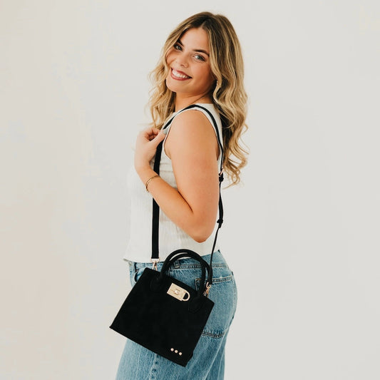 Nixie Nubuck Small Tote Black