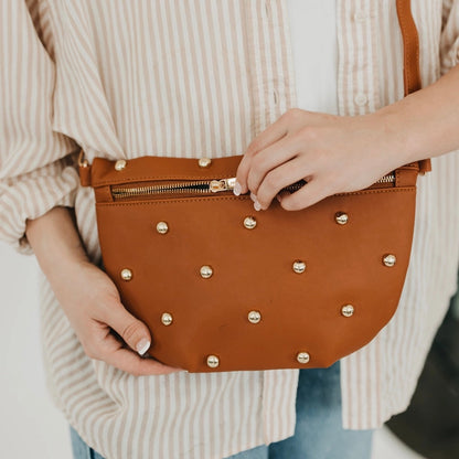 Studded Westlyn Bum Bag Brown