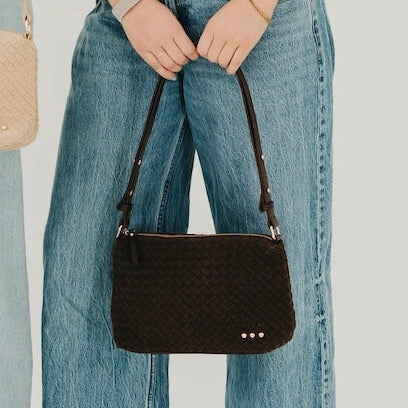 Suede Harper Hobo Shoulder Bag Chocolate